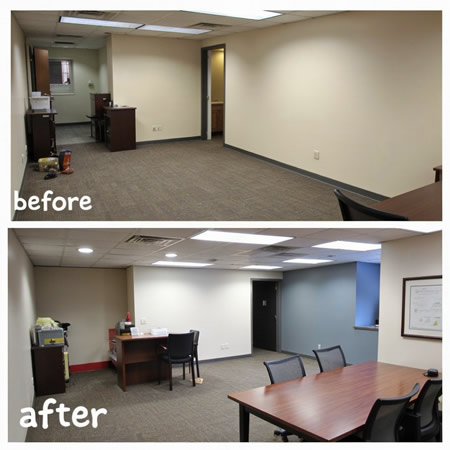 Before and after office reno